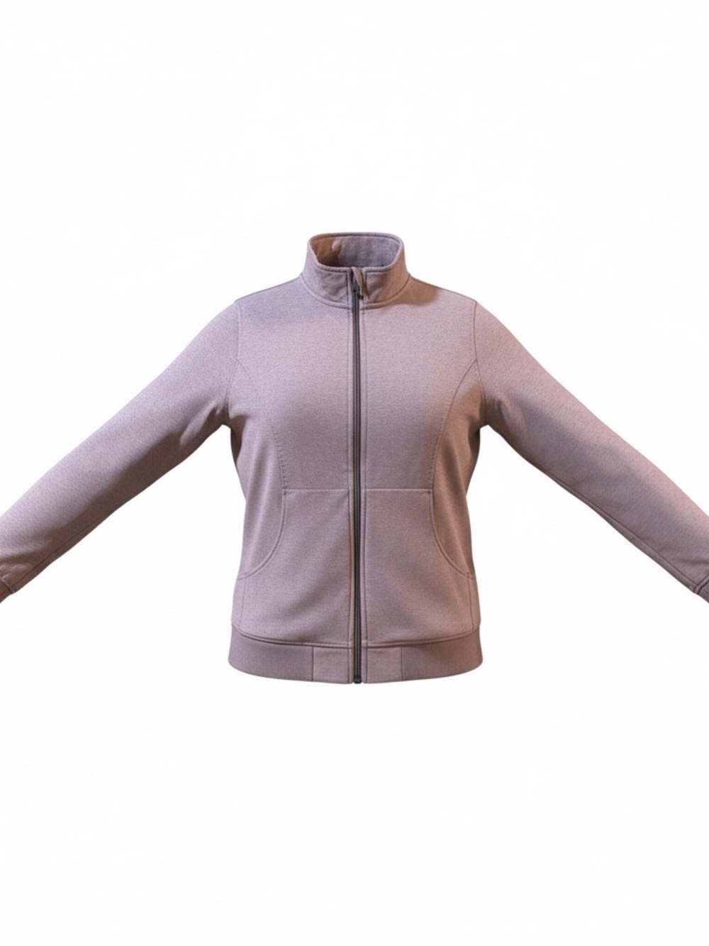 Women's Outdoor Zip-Up Soft Fleece Jacket - Dusty Mauve